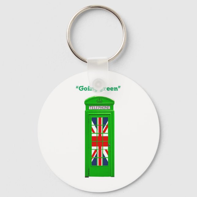 "Going green" London phone box Keychain (Front)