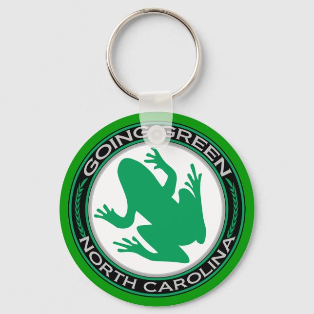 Going Green North Carolina Frog Keychain (Front)