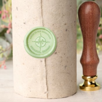 Going In New Directions Camping Compass Retirement Wax Seal Stamp by rebeccaheartsny at Zazzle