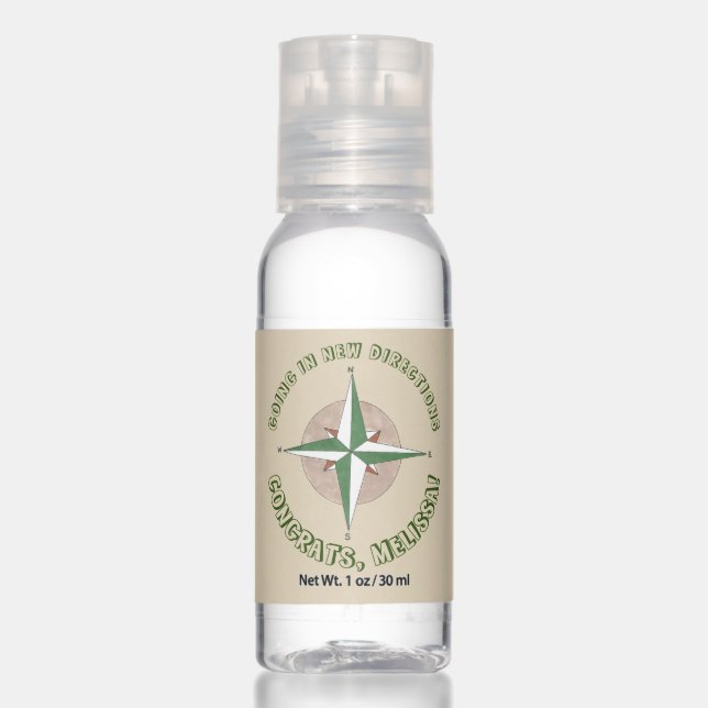 Going in New Directions Compass Retirement Goodbye Hand Sanitizer (Front)