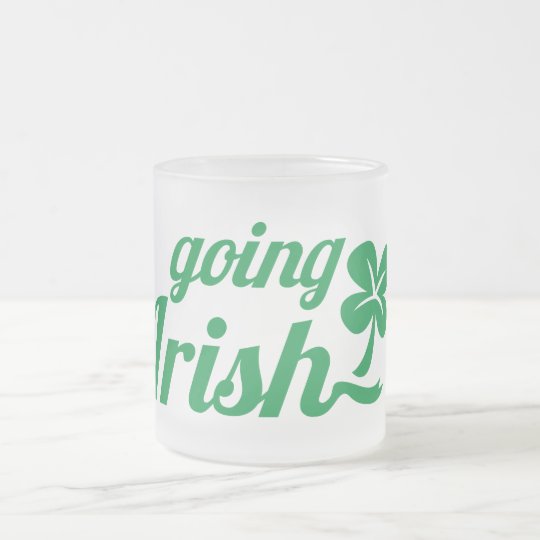 GOING IRISH St Patricks day design Frosted Glass Coffee Mug