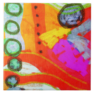 Going Nowhere Abstract Digital Painting Ceramic Tile