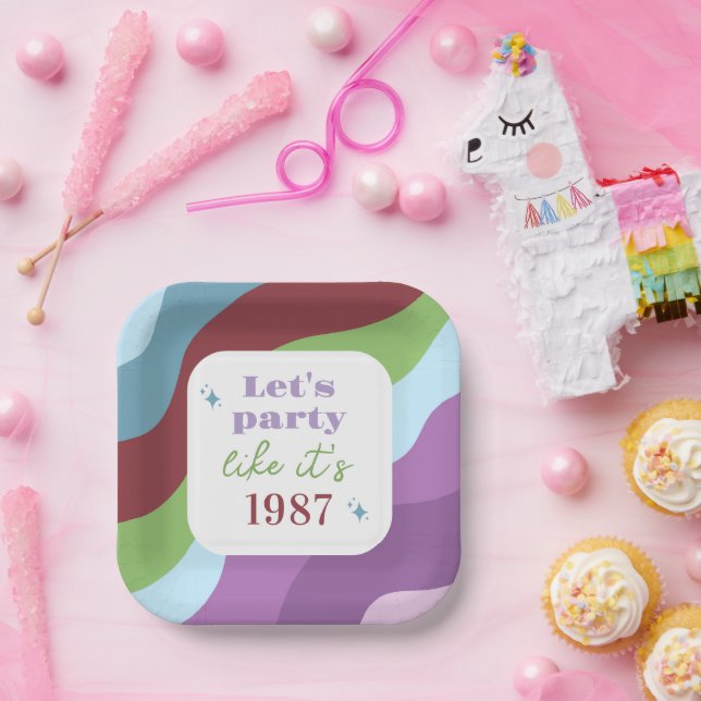 Going on 30 Birthday Let's Party like it's 1987 Paper Plates (Party)