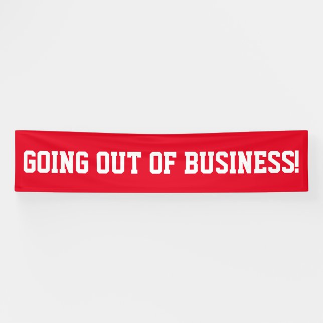 Going out of business simple red white banner sign (Horizontal)