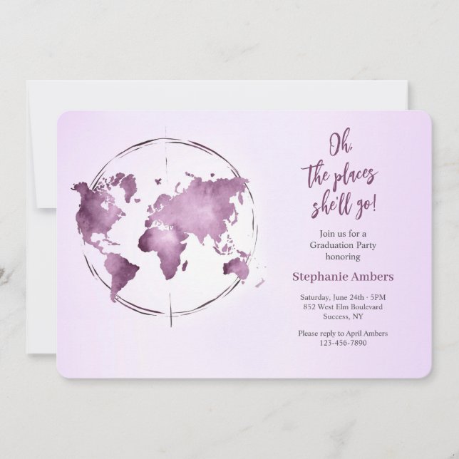 Going Places Graduation Party Invitation (Front)