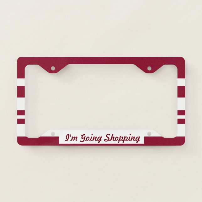 Going Shopping License Plate Cover (Front)