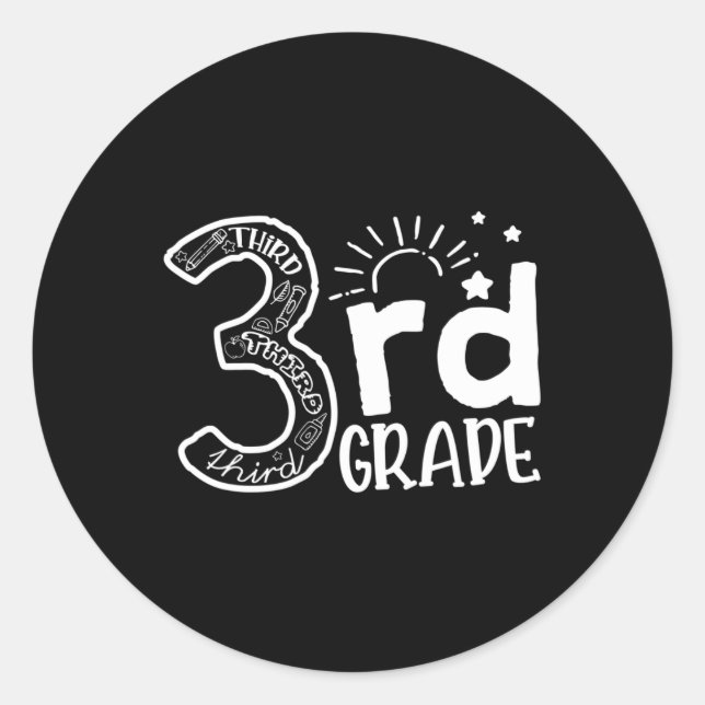 Going To 3rd Grade Teacher Squad and Third Grade B Classic Round Sticker (Front)