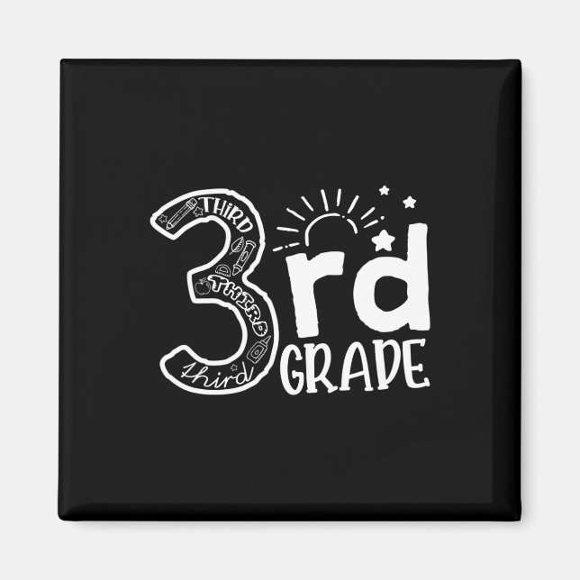 Going To 3rd Grade Teacher Squad and Third Grade B Magnet (Front)