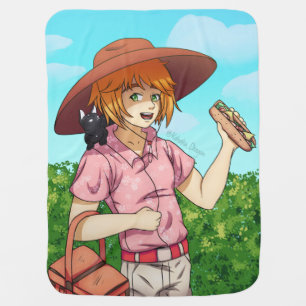 Going to a Picnic with a Cat Baby Blanket