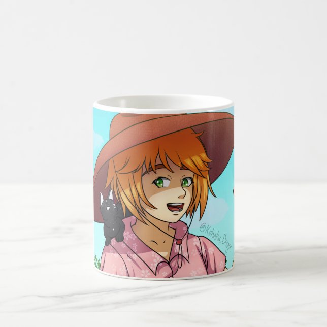 Going to a Picnic with a Cat  Coffee Mug (Center)