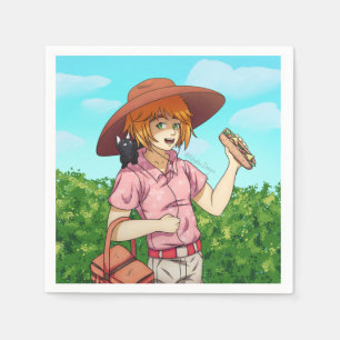 Going to a Picnic with a Cat Napkins