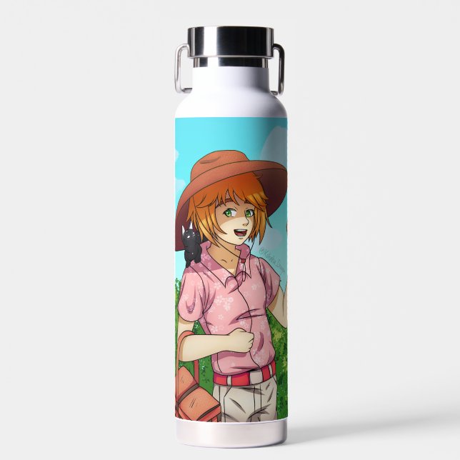 Going to a Picnic with a Cat Water Bottle (Front)