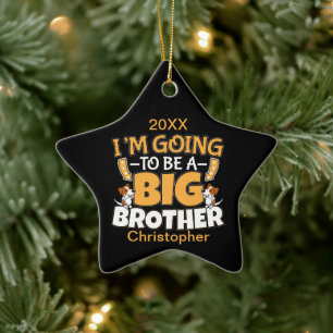 Going to Be a Big Brother - New Baby Sibling Ceramic Ornament