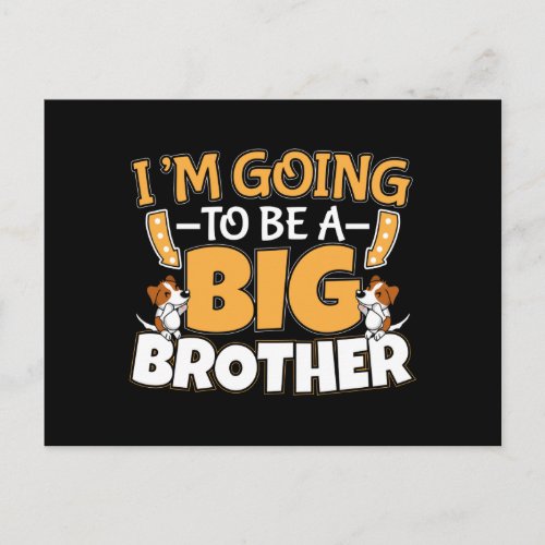 Going to Be a Big Brother _ New Baby Sibling Postcard