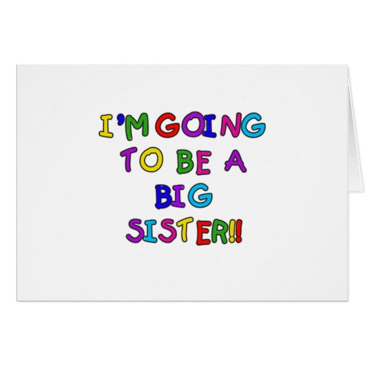 Going to be a Big Sister Cards (Front Horizontal)