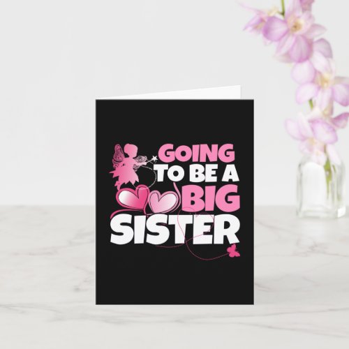 Going to be a Big Sister _ Pink Fairy Hearts Card