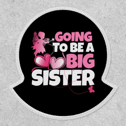 Going to be a Big Sister _ Pink Fairy Hearts Patch