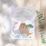 Going To Be A Blast Volcano Dinosaur Boy Birthday Invitation<br><div class="desc">It's going to be a blast! Dinosaur and volcano party invitations for kids' birthdays. This design features five cute dinosaurs, a volcano, a tree, and some jungle greenery. The event details appear in the billowing smoke of the volcano. Cards reverse to an earthy terracotta color with a white dots pattern....</div>