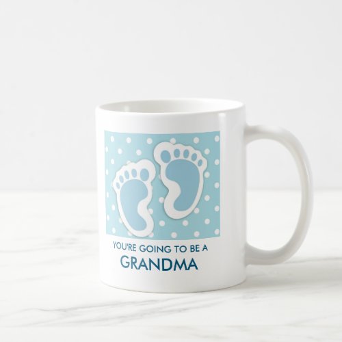 Going to be a Grandma Cute Blue Baby Boys Feet Coffee Mug