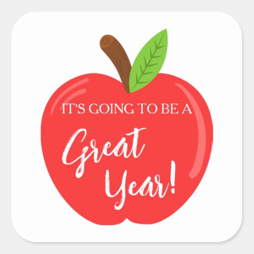 Going to be a Great Year Apple Square Sticker