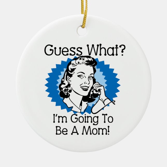 Going To Be a Mom Blue Ceramic Ornament (Front)
