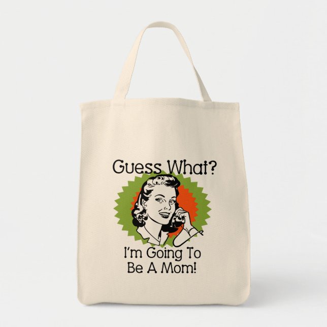 Going To Be a Mom Orange Green Tote Bag (Front)