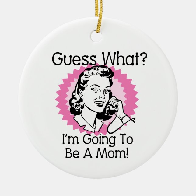 Going To Be a Mom Pink Ceramic Ornament (Front)
