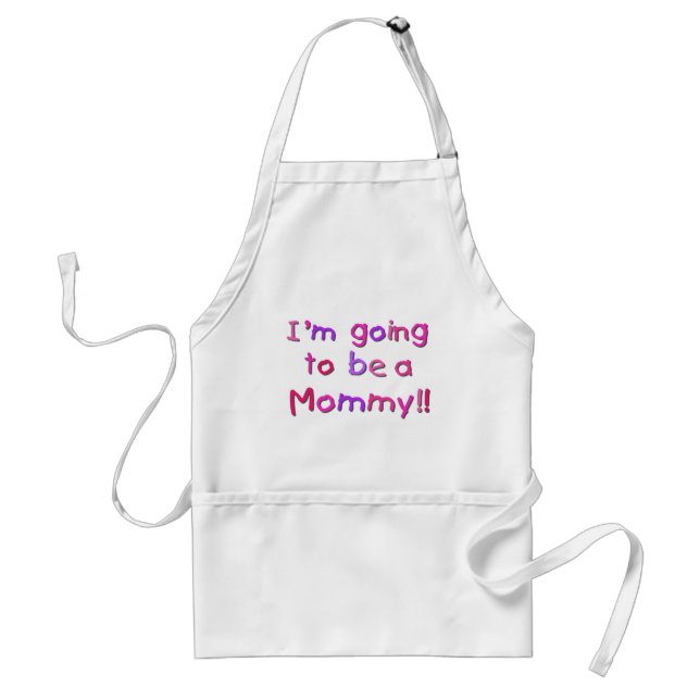 Going to be a Mommy - Pink and Purple Adult Apron (Front)
