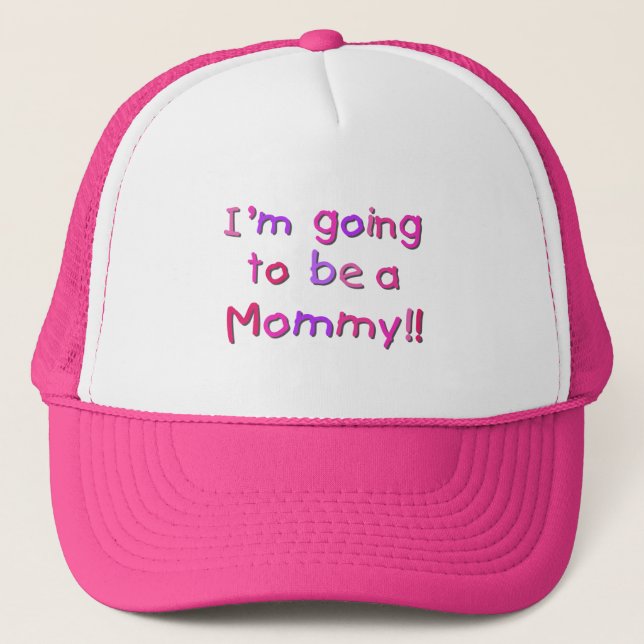 Going to be a Mommy - Pink and Purple Trucker Hat (Front)