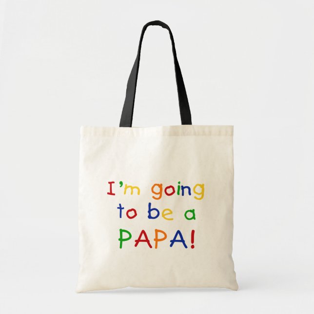 Going to be a Papa - Primary Colors Tote Bag (Front)