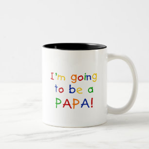 Going to be a Papa - Primary Colors Two-Tone Coffee Mug