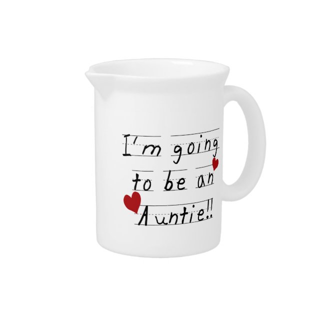Going To Be An Auntie Kid Print Tshirts and Gifts Beverage Pitcher (Right)