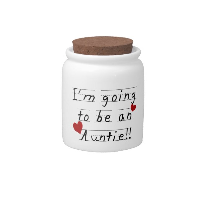 Going To Be An Auntie Kid Print Tshirts and Gifts Candy Jar (Front)