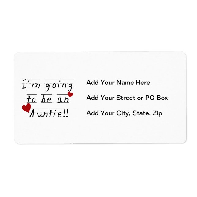 Going To Be An Auntie Kid Print Tshirts and Gifts Label (Front)