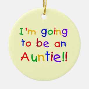 Going To Be An Auntie Primary Colors Gifts Ceramic Ornament