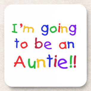 Going To Be An Auntie Primary Colors Gifts Drink Coaster