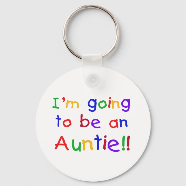 Going to be an Auntie Primary Colors Keychain (Front)