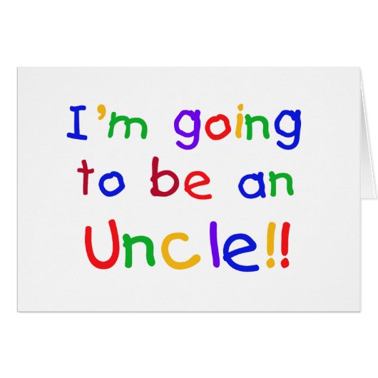 Going to be an Uncle Primary Colors Text Cards (Front Horizontal)