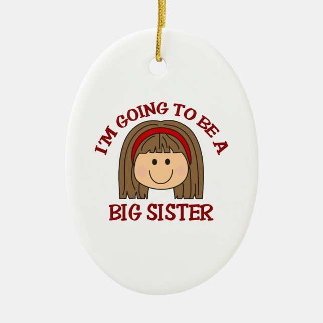 GOING TO BE BIG SISTER CERAMIC ORNAMENT (Front)