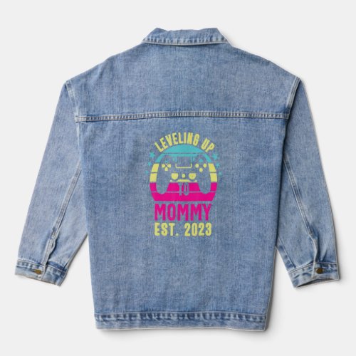 Going To Be Mom 2023 Vintage Leveling Up To Mommy  Denim Jacket