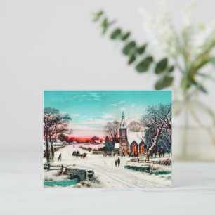 Going to Church, Christmas Eve by J. Hoover & Son Postcard