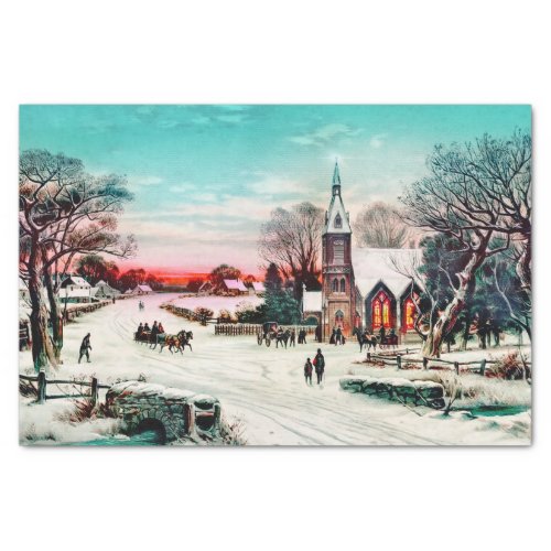 Going to Church Christmas Eve by J Hoover  Son  Tissue Paper