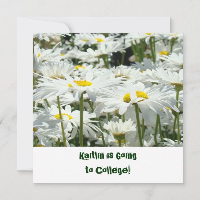 Going to College Farewell Party Invitations Daisy (Front)