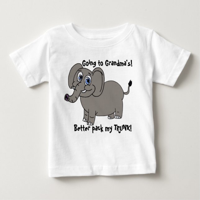 Going to Grandma's Elephant Infant T-Shirt (Front)