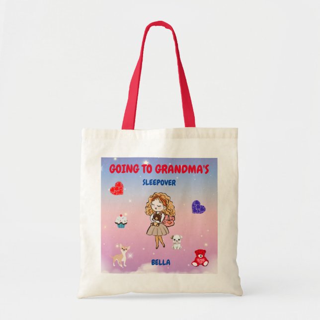 Going to Grandma's girls fun Tote Bag (Front)