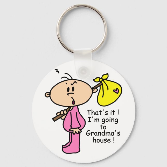Going To Grandma's House Baby (Pink) Keychain (Front)