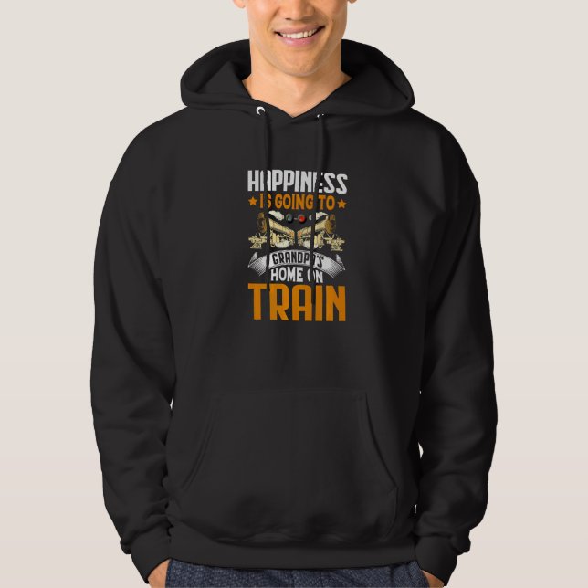 Going To Grandpa's On Train  Trains Engineer Graph Hoodie (Front)