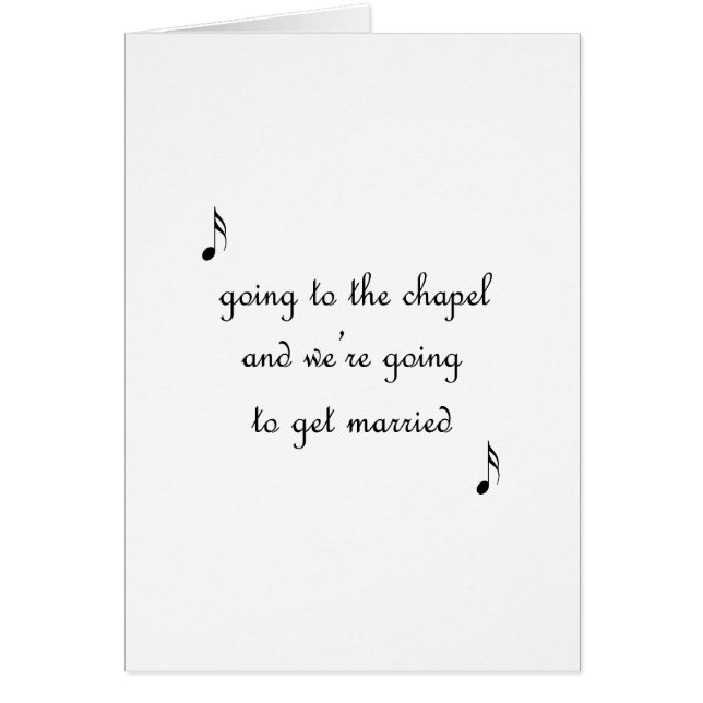 Going To The Chapel Cards (Front)