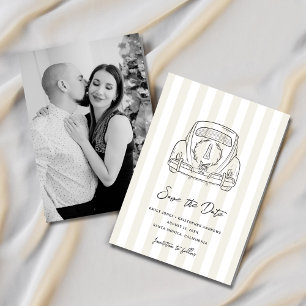 Going to the Chapel Colorful Stripe Photo Save The Date