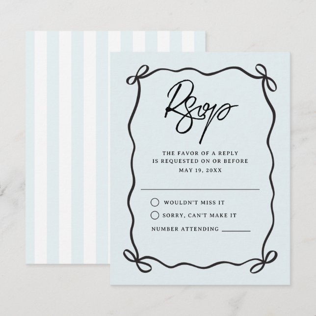 Going to the Chapel Coquette Bow Wedding RSVP Card (Front/Back)